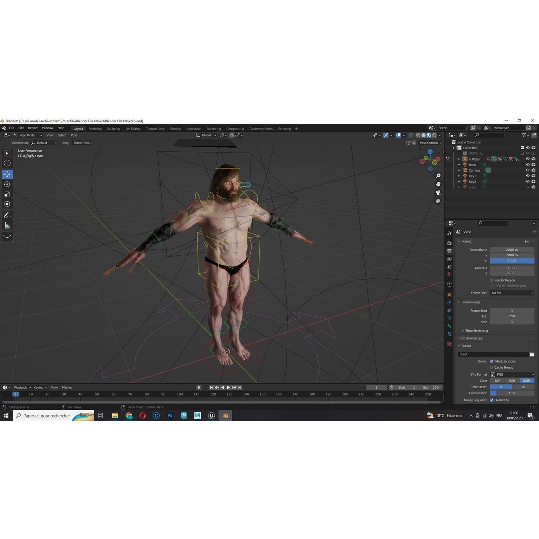 Viking Warrior 3D Model – Low Poly Rigged Character with PBR Textures - View 14