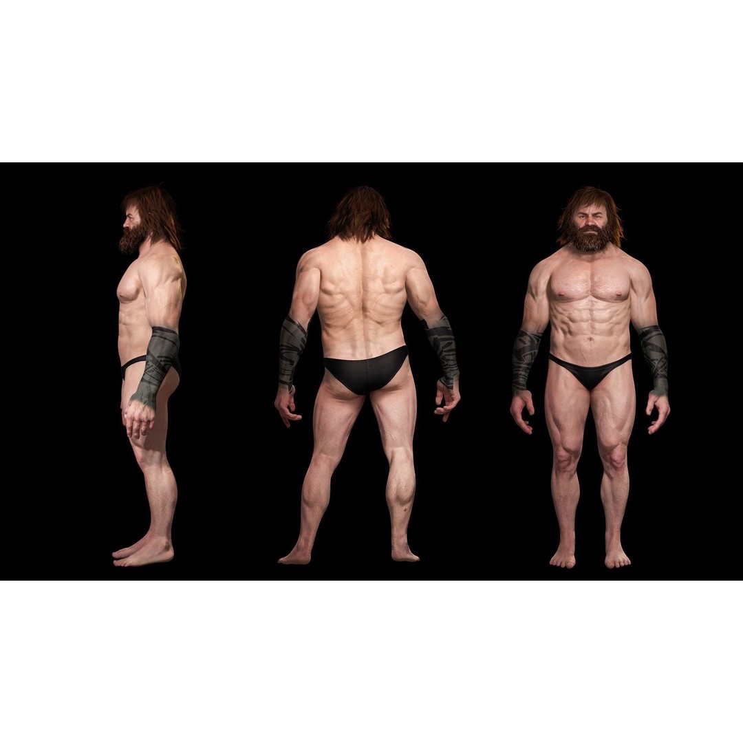 Viking Warrior 3D Model – Low Poly Rigged Character with PBR Textures - View 3