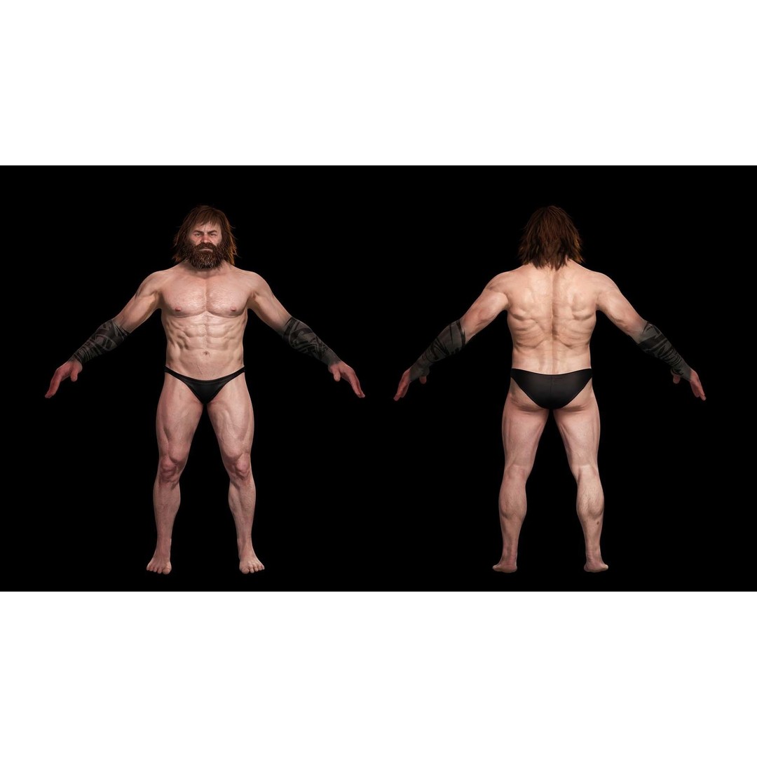 Viking Warrior 3D Model – Low Poly Rigged Character with PBR Textures - View 4