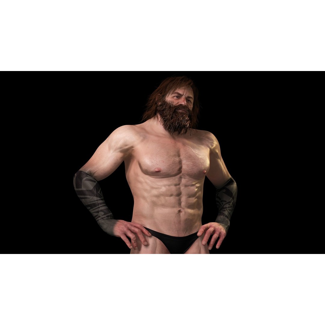 Viking Warrior 3D Model – Low Poly Rigged Character with PBR Textures - View 9