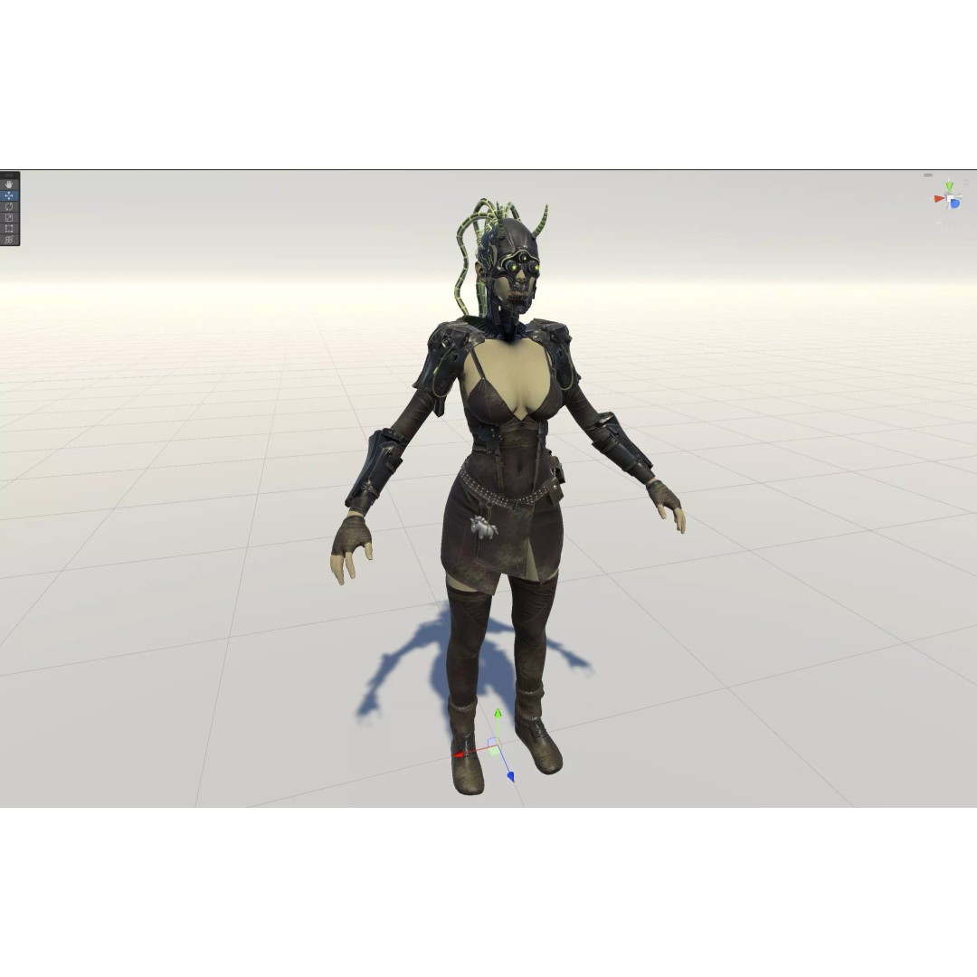 CyberGirl 3D Model – Low Poly Sci-Fi Character with Animations - View 17