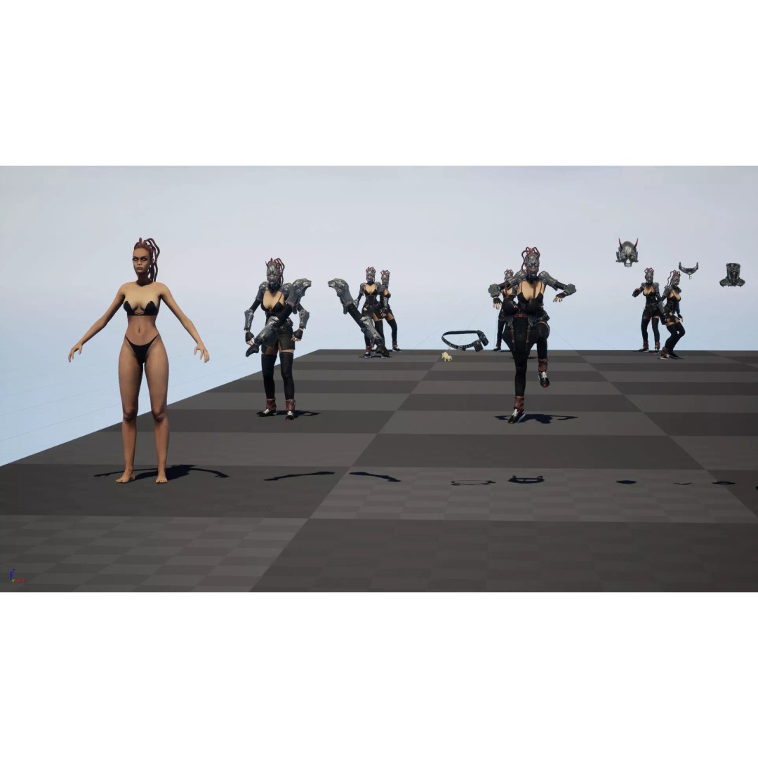 CyberGirl 3D Model – Low Poly Sci-Fi Character with Animations - View 28