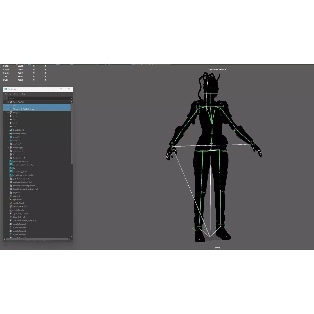 CyberGirl 3D Model – Low Poly Sci-Fi Character with Animations - View 29