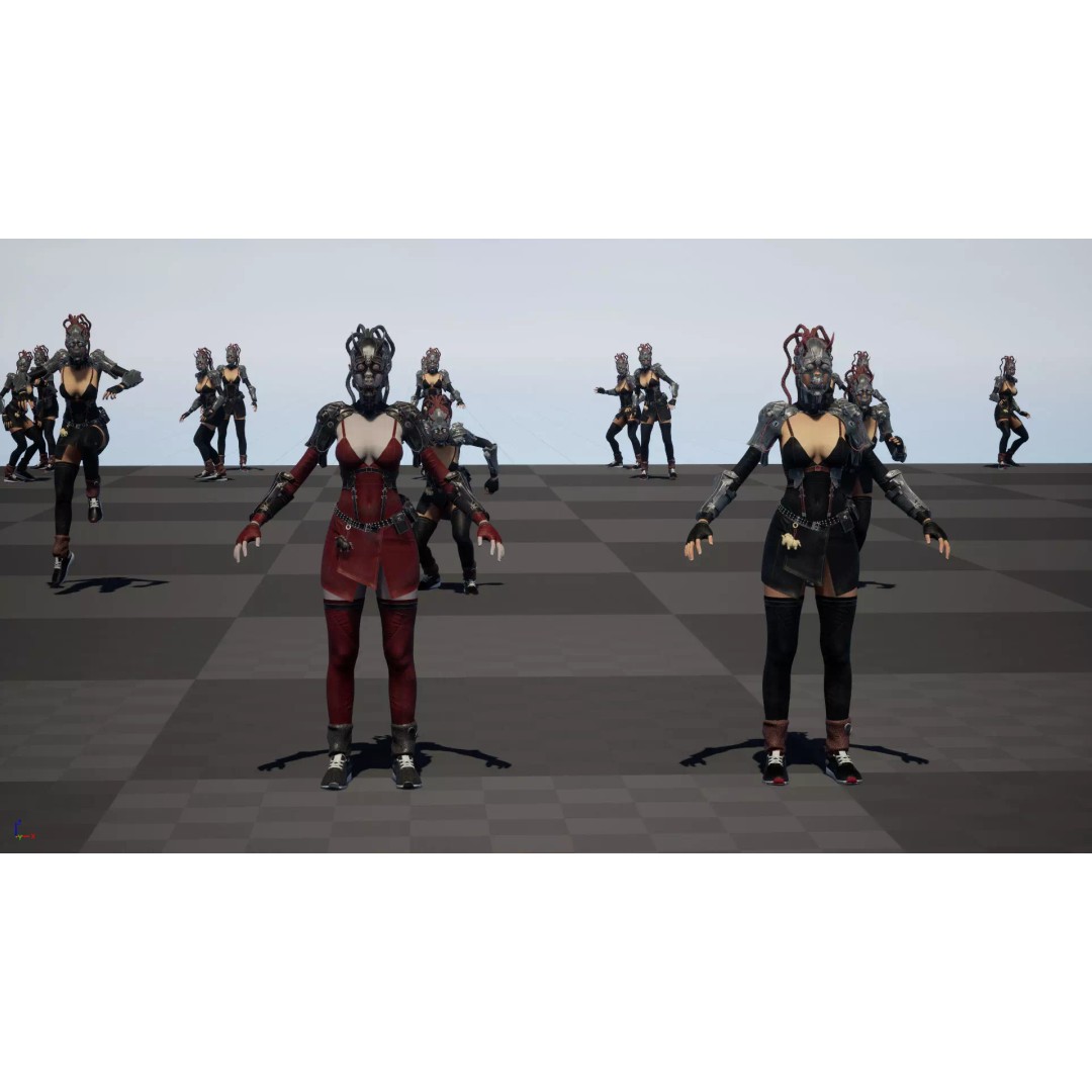 CyberGirl 3D Model – Low Poly Sci-Fi Character with Animations - View 32
