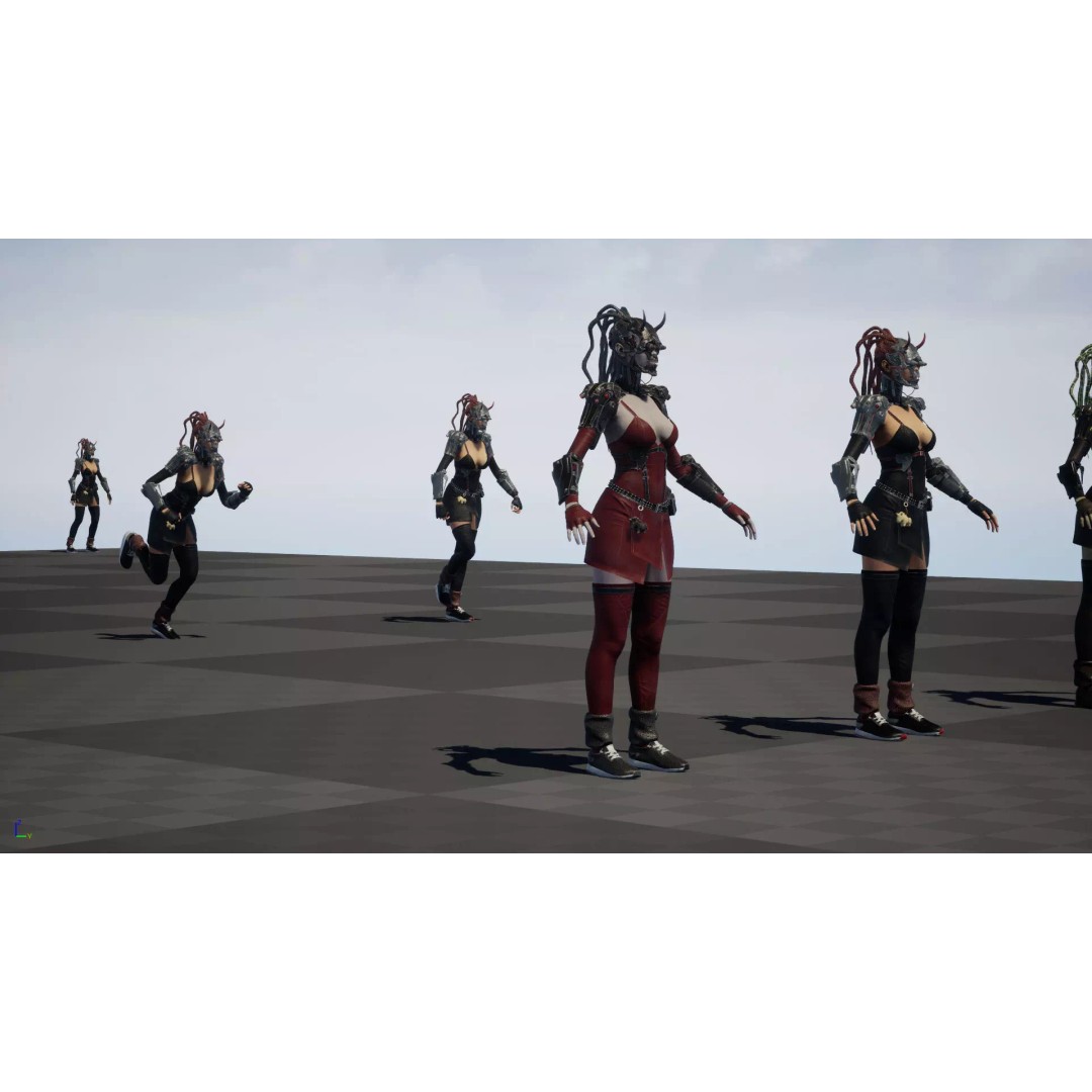 CyberGirl 3D Model – Low Poly Sci-Fi Character with Animations - View 33