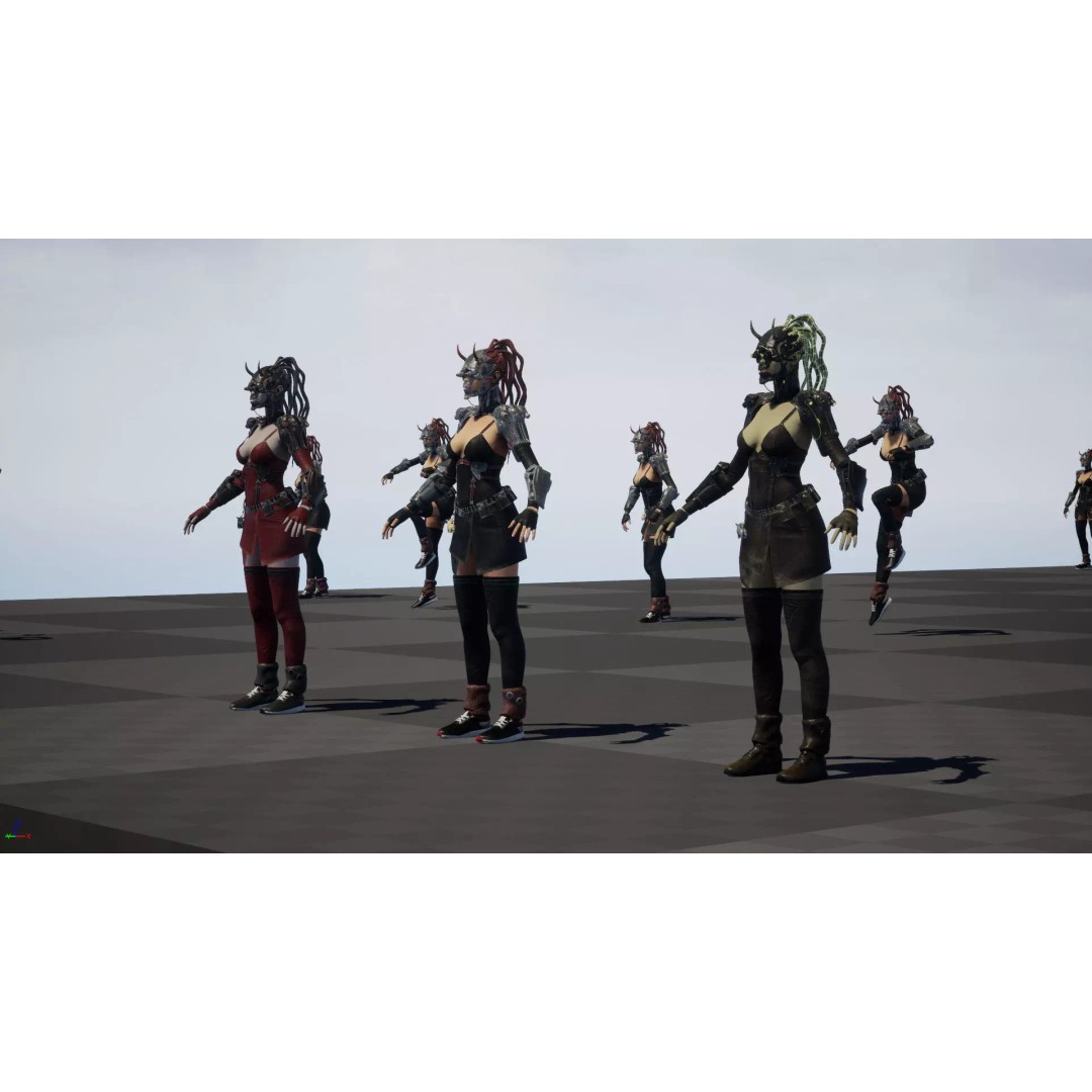 CyberGirl 3D Model – Low Poly Sci-Fi Character with Animations - View 34