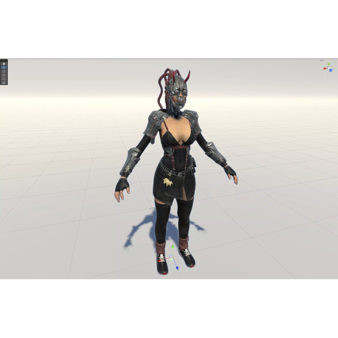 CyberGirl 3D Model – Low Poly Sci-Fi Character with Animations - View 35