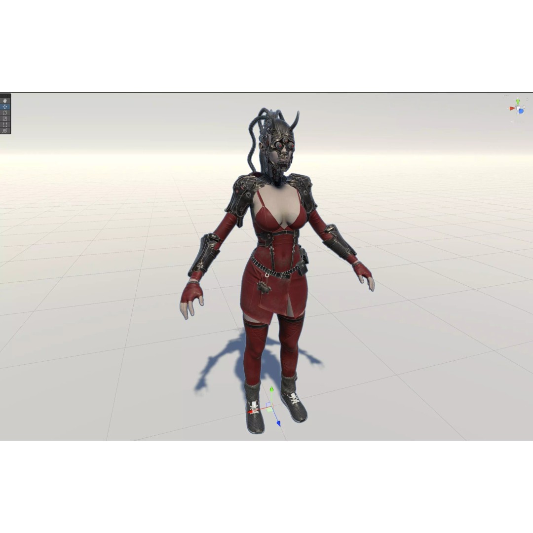 CyberGirl 3D Model – Low Poly Sci-Fi Character with Animations - View 37