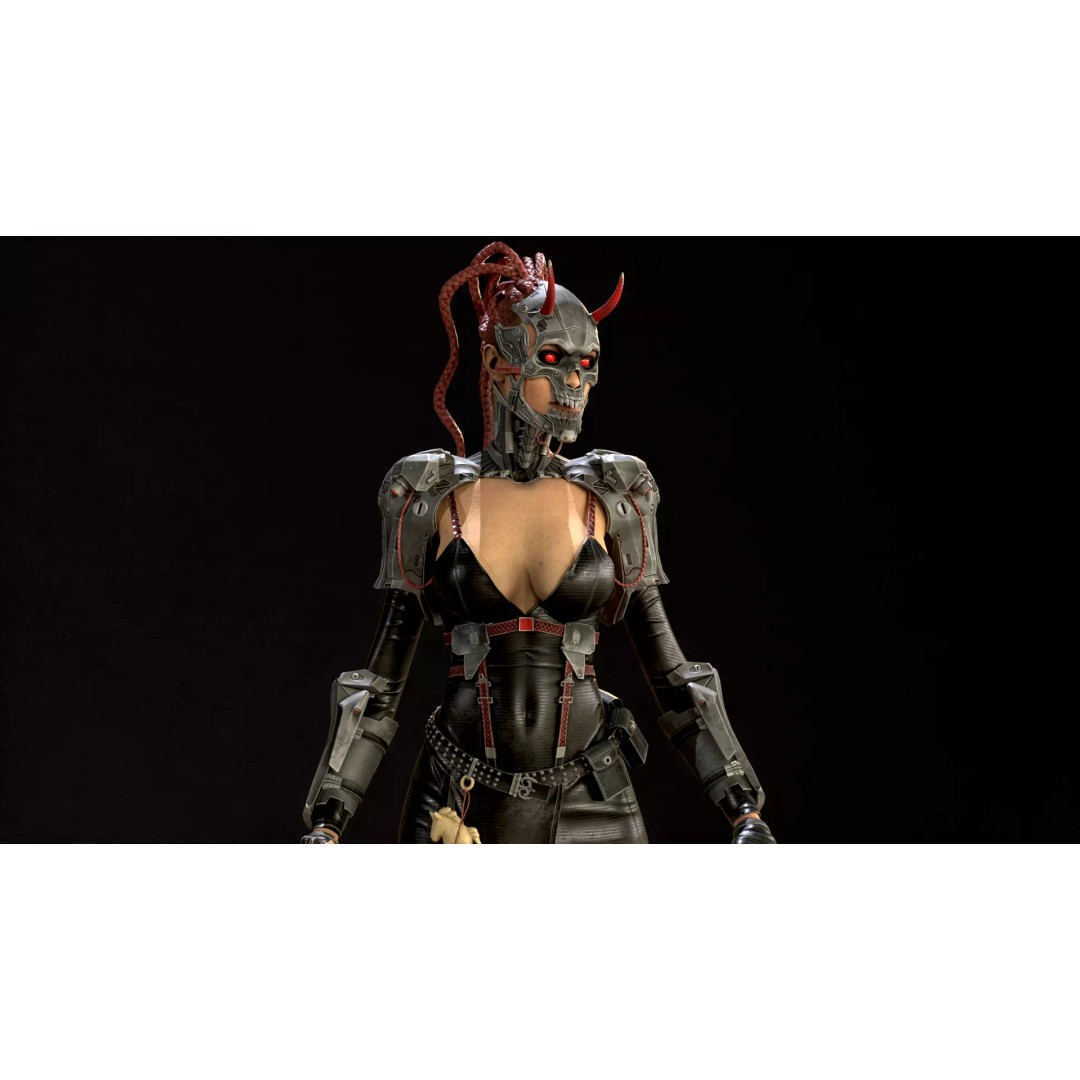 CyberGirl 3D Model – Low Poly Sci-Fi Character with Animations - View 38