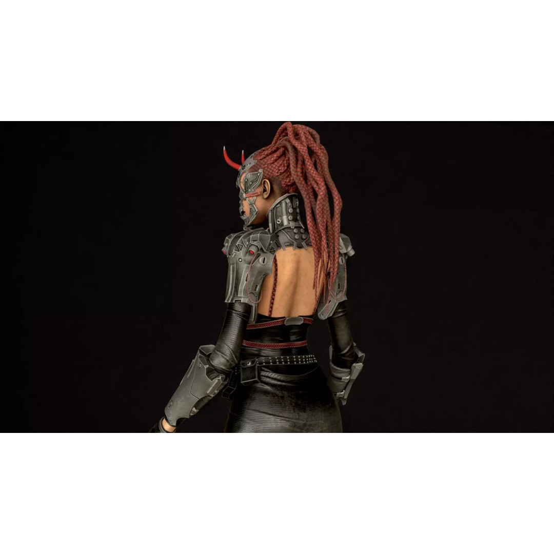 CyberGirl 3D Model – Low Poly Sci-Fi Character with Animations - View 39