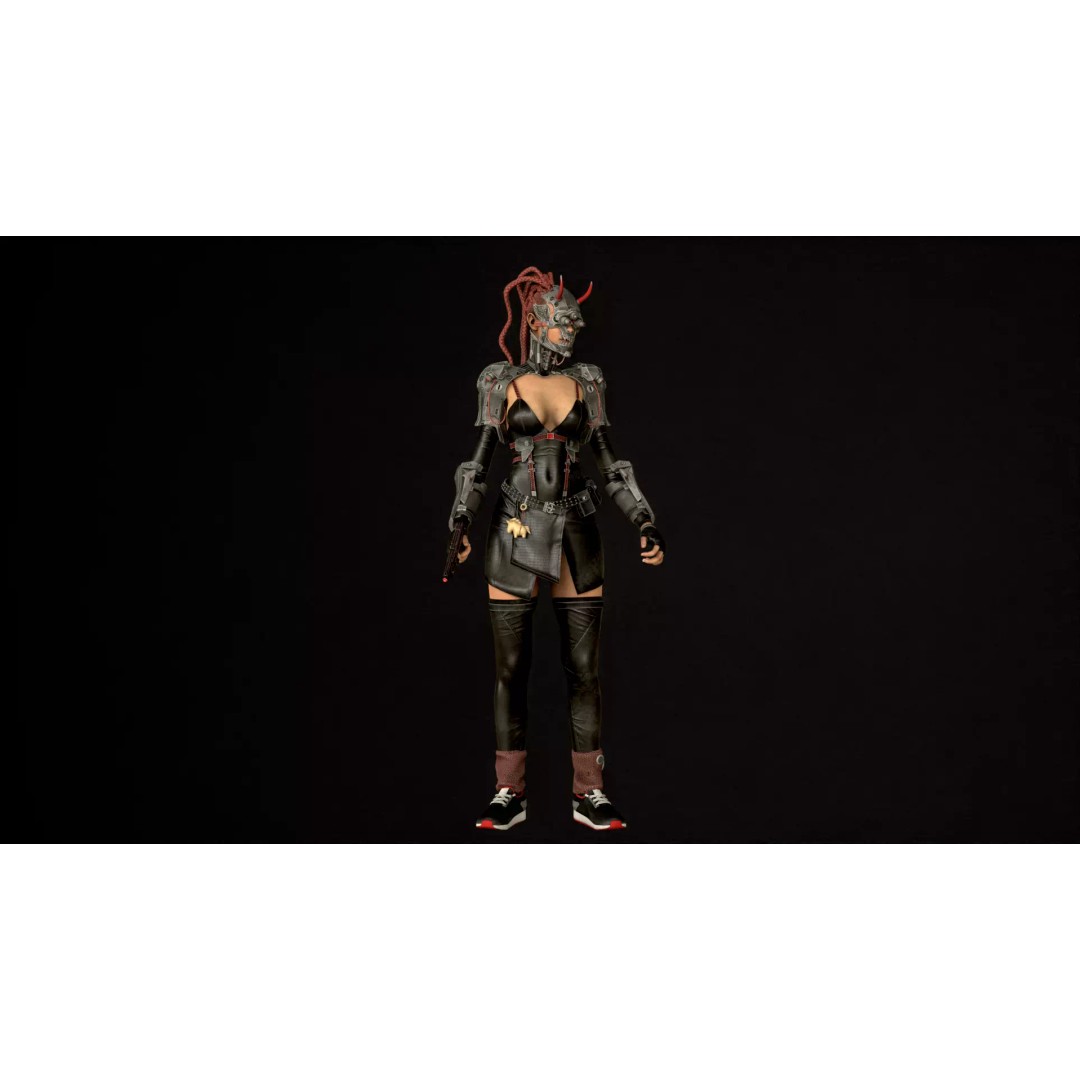 CyberGirl 3D Model – Low Poly Sci-Fi Character with Animations - View 40