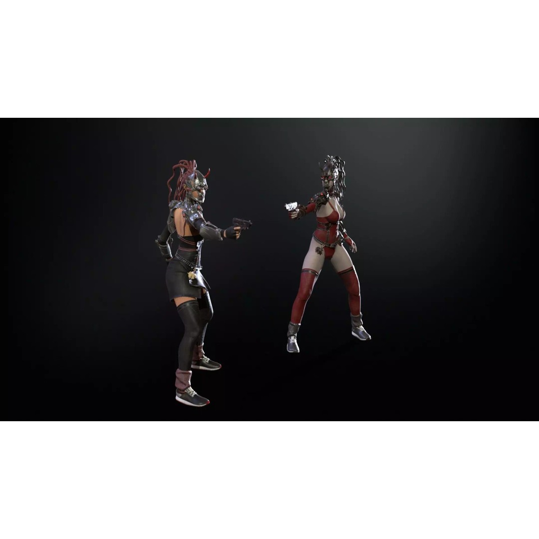 CyberGirl 3D Model – Low Poly Sci-Fi Character with Animations - View 7