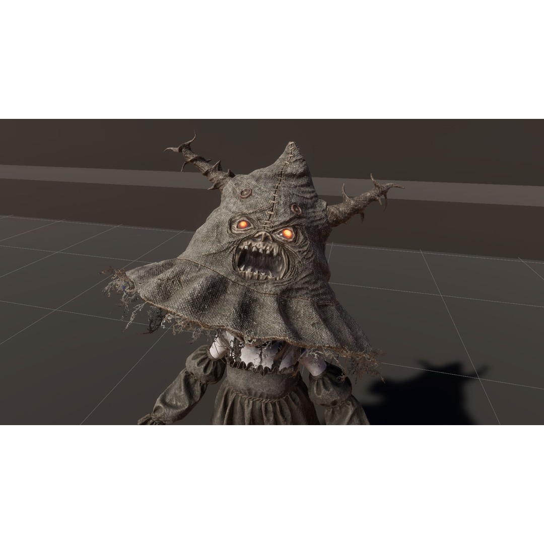 Cursed Doll 3D Model – Low Poly Character with Blend Shapes, FBX