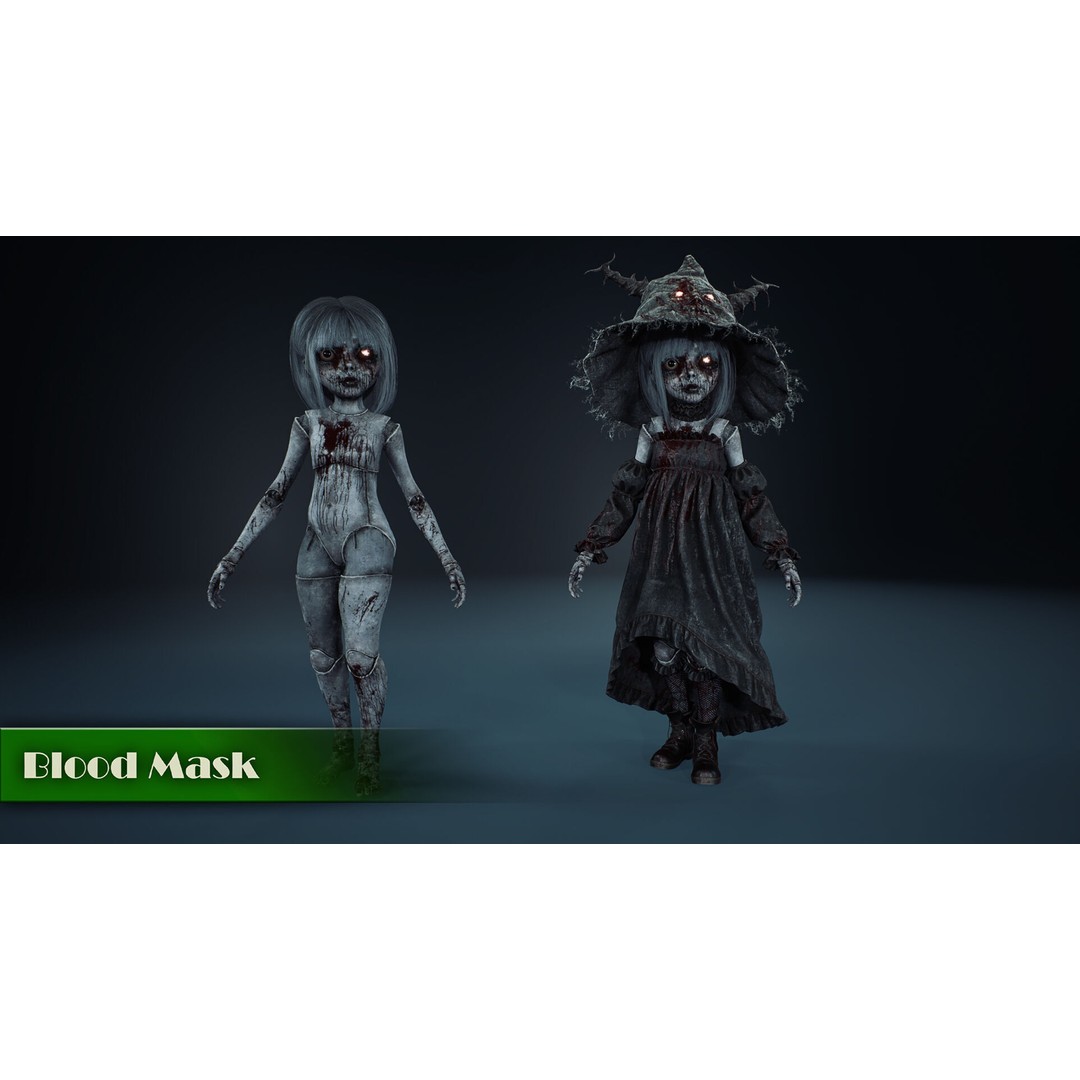 Cursed Doll 3D Model – Low Poly Character with Blend Shapes, FBX - View 5