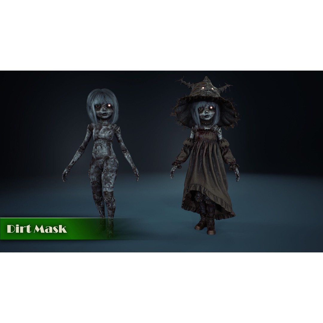 Cursed Doll 3D Model – Low Poly Character with Blend Shapes, FBX - View 6