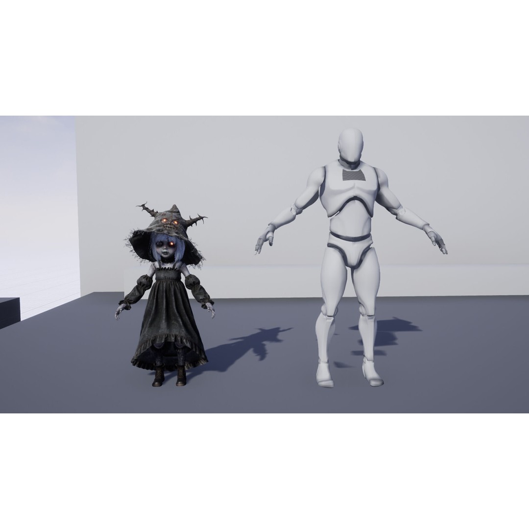 Cursed Doll 3D Model – Low Poly Character with Blend Shapes, FBX - View 7