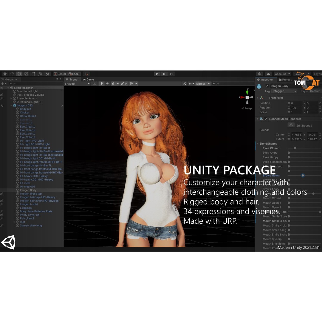 Imogen Rigged Female Dancer 3D Model – Low Poly Game Asset, Blender & Unity - View 14