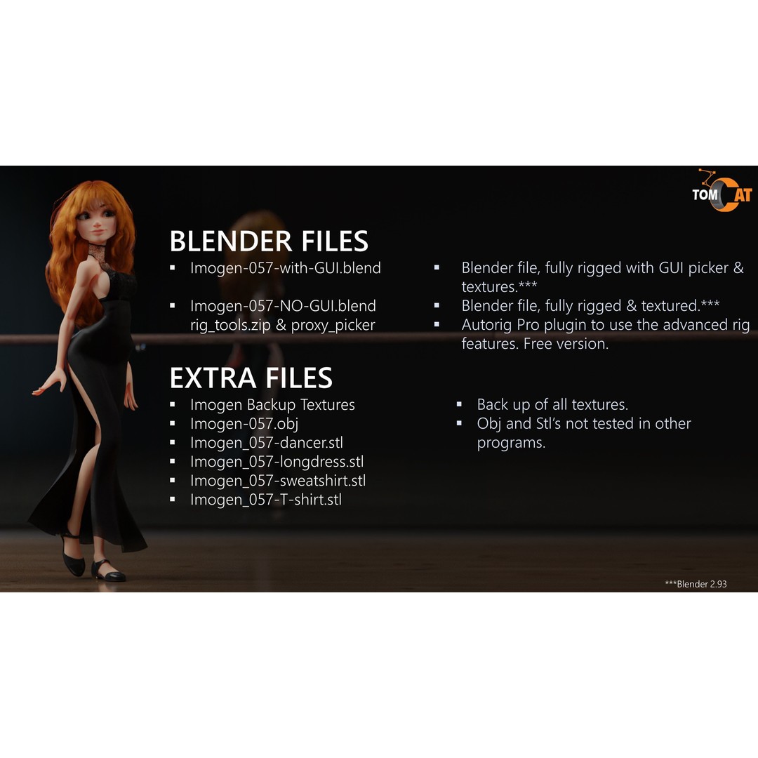 Imogen Rigged Female Dancer 3D Model – Low Poly Game Asset, Blender & Unity - View 16