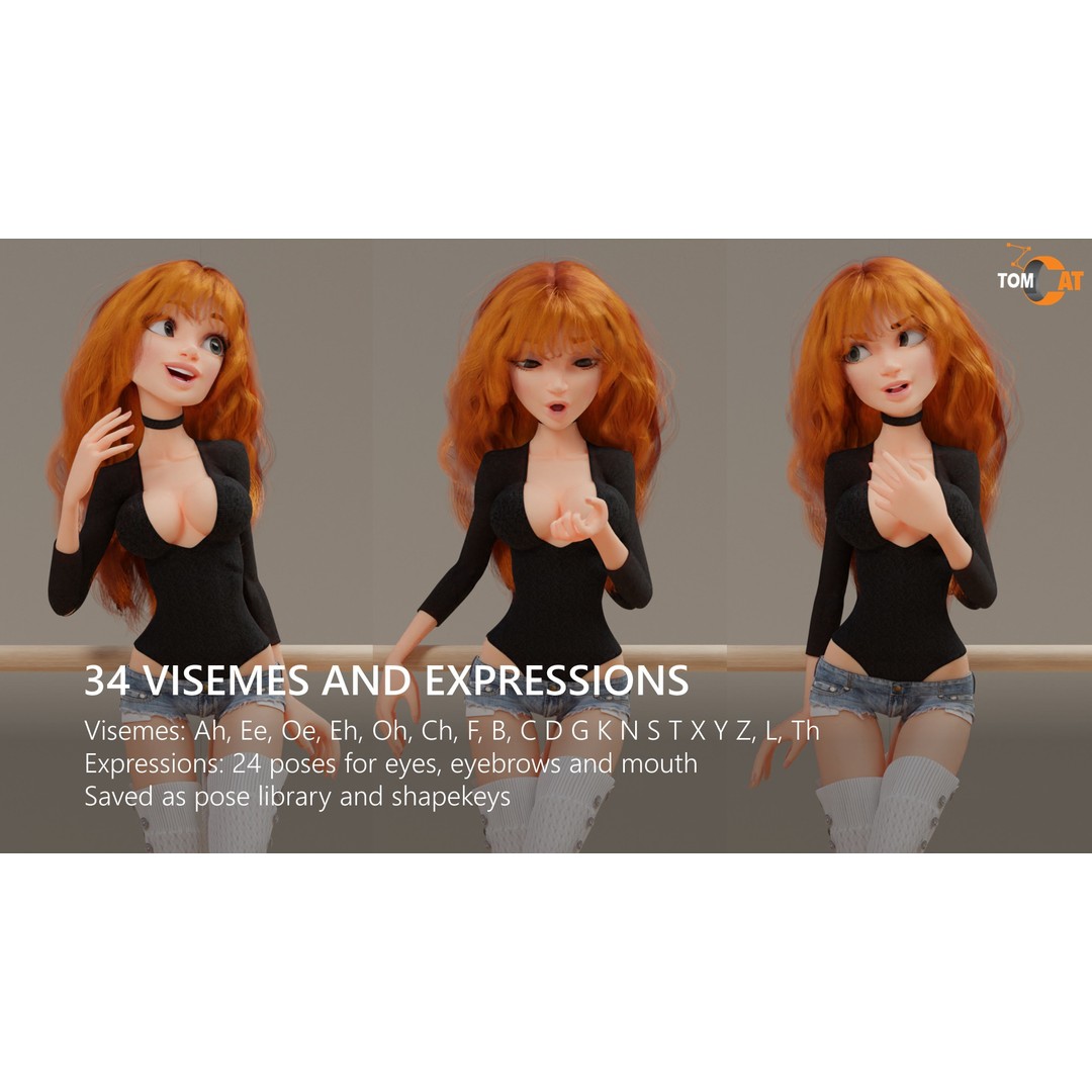 Imogen Rigged Female Dancer 3D Model – Low Poly Game Asset, Blender & Unity - View 4
