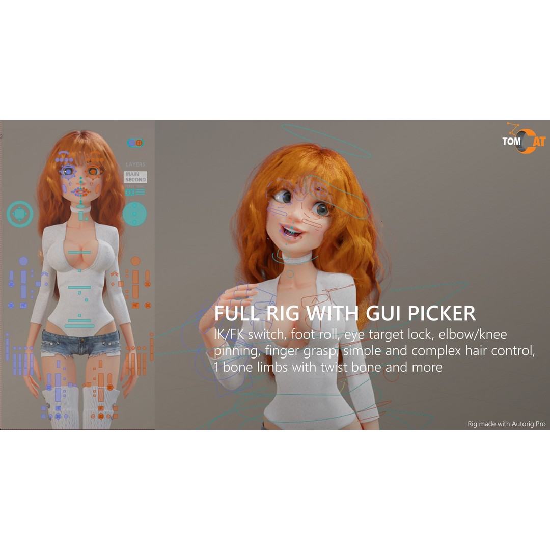 Imogen Rigged Female Dancer 3D Model – Low Poly Game Asset, Blender & Unity - View 5