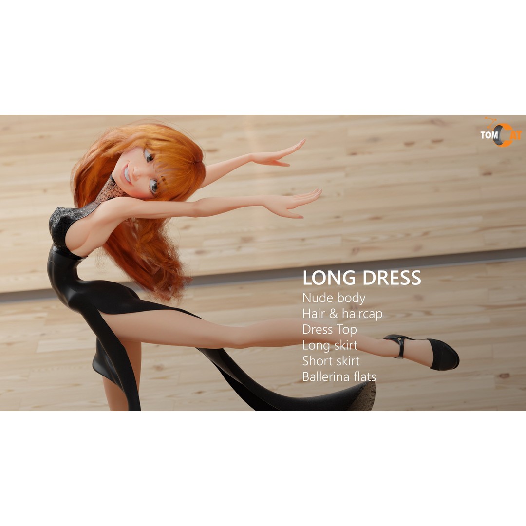 Imogen Rigged Female Dancer 3D Model – Low Poly Game Asset, Blender & Unity - View 8