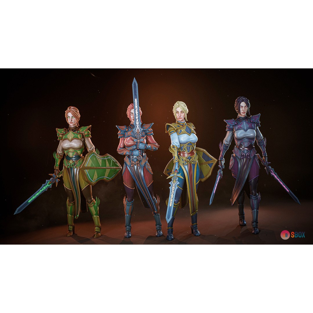 Fantasy Character 3D Model – Low Poly Rigged Pack for Unreal Engine - View 4