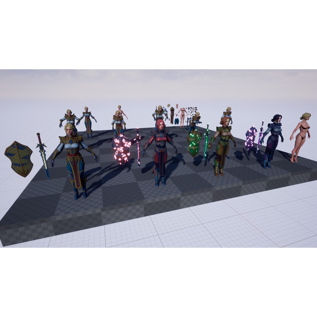 Fantasy Character 3D Model – Low Poly Rigged Pack for Unreal Engine - View 44
