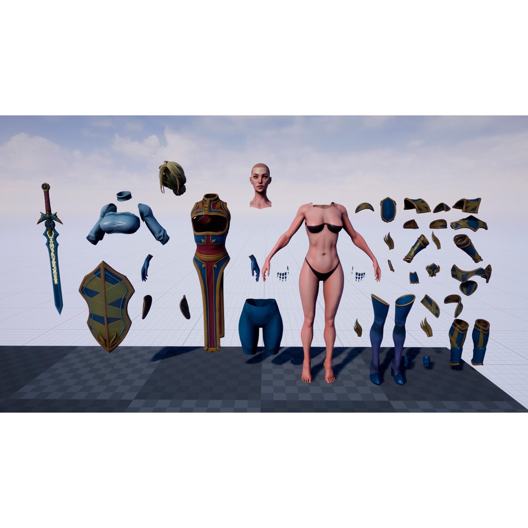 Fantasy Character 3D Model – Low Poly Rigged Pack for Unreal Engine - View 46
