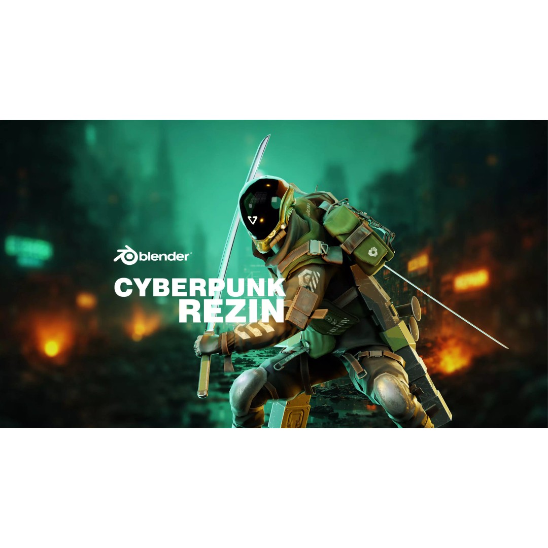 Cyberpunk Rezin Robot 3D Model – Low Poly Game Ready Character, FBX - View 2