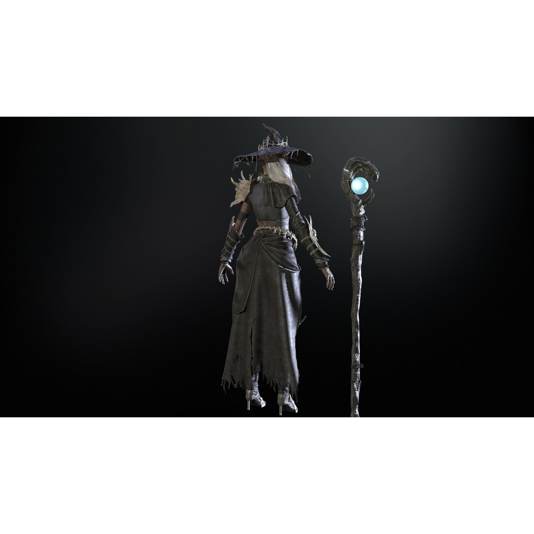 Witch 3D Model – Low Poly Character with Animations, FBX - View 14