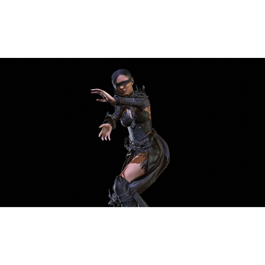 Witch 3D Model – Low Poly Character with Animations, FBX - View 18