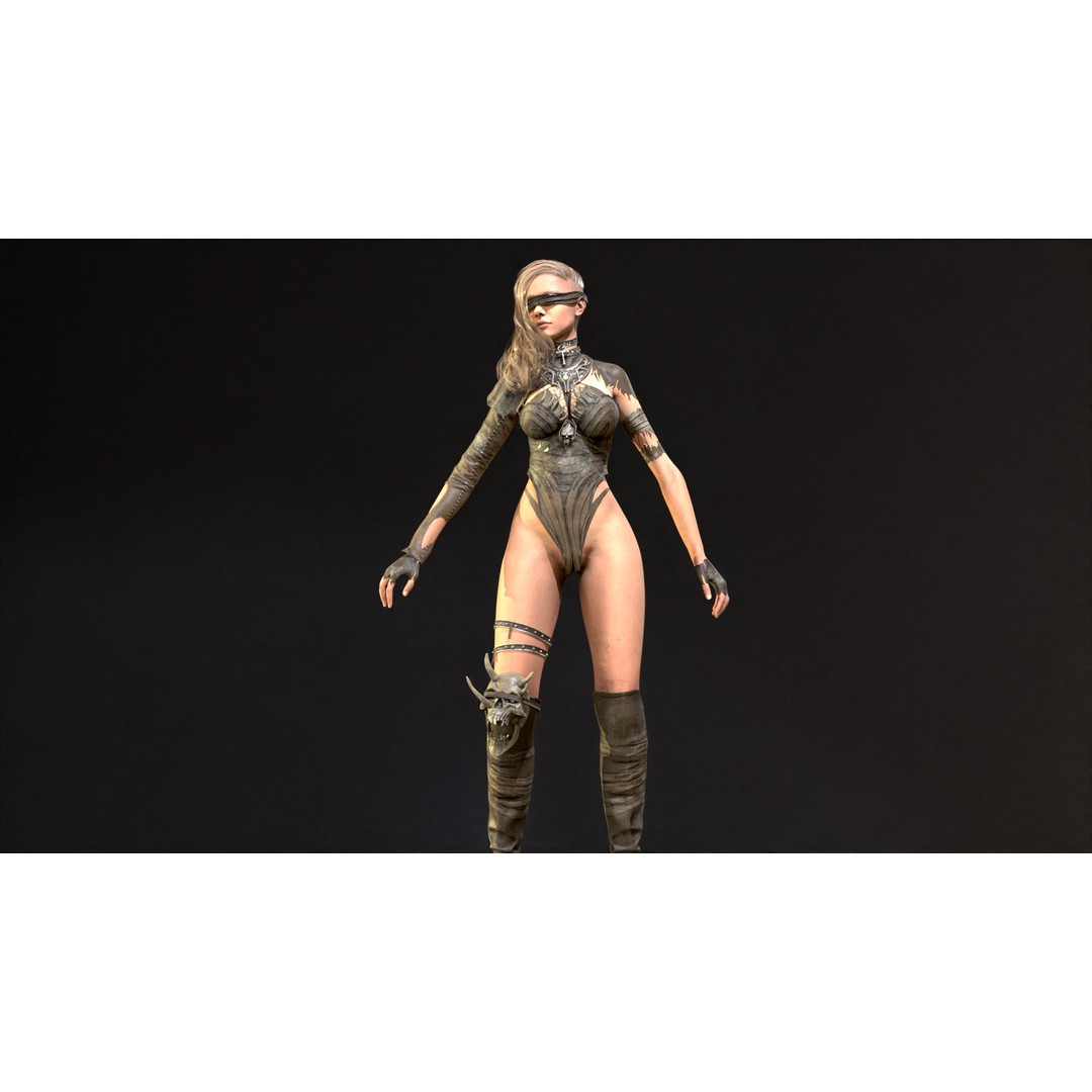 Witch 3D Model – Low Poly Character with Animations, FBX - View 25