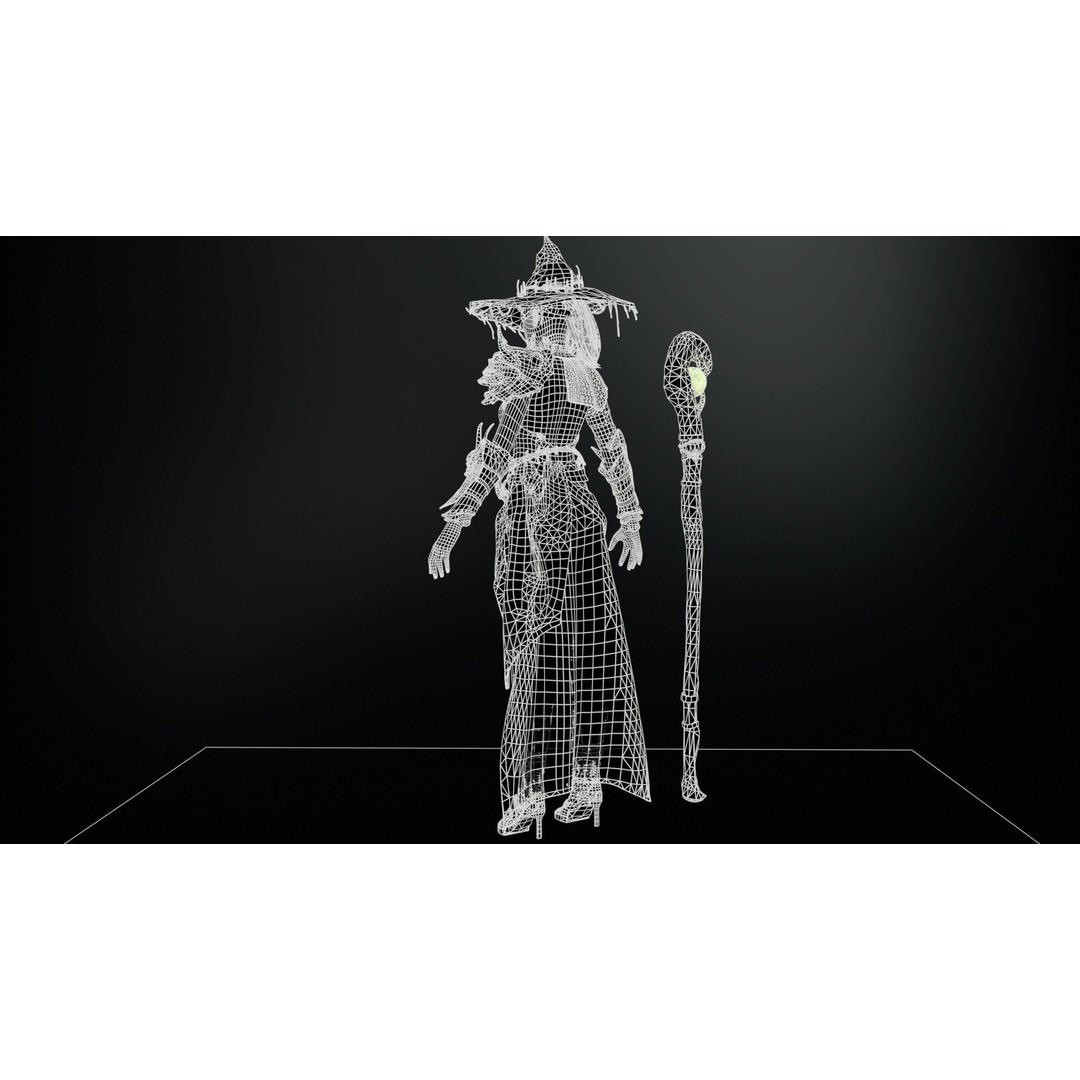 Witch 3D Model – Low Poly Character with Animations, FBX - View 30