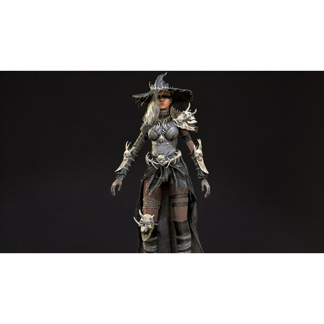 Witch 3D Model – Low Poly Character with Animations, FBX - View 31