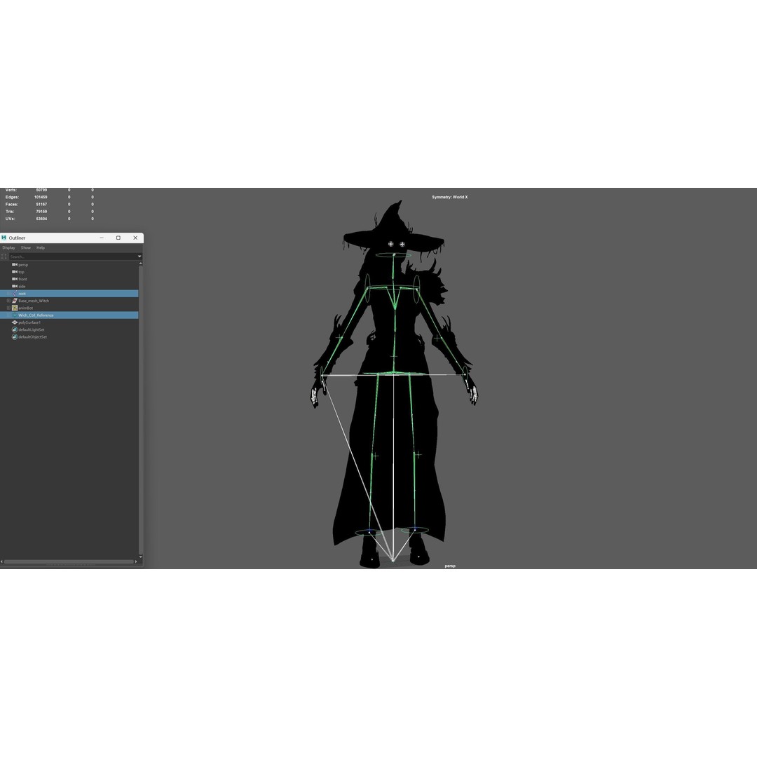 Witch 3D Model – Low Poly Character with Animations, FBX - View 32
