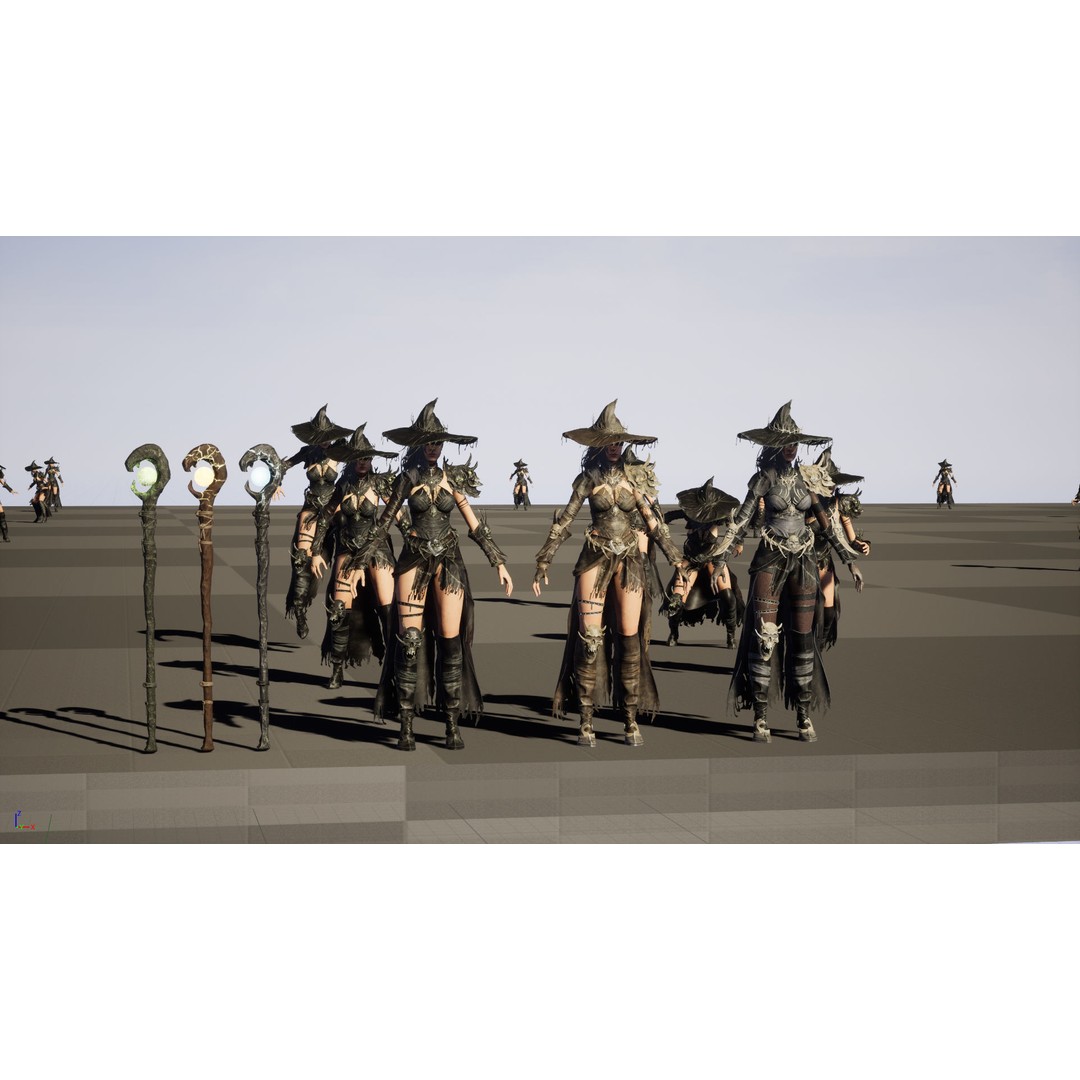 Witch 3D Model – Low Poly Character with Animations, FBX - View 33