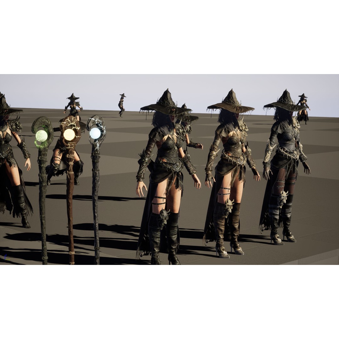 Witch 3D Model – Low Poly Character with Animations, FBX - View 34