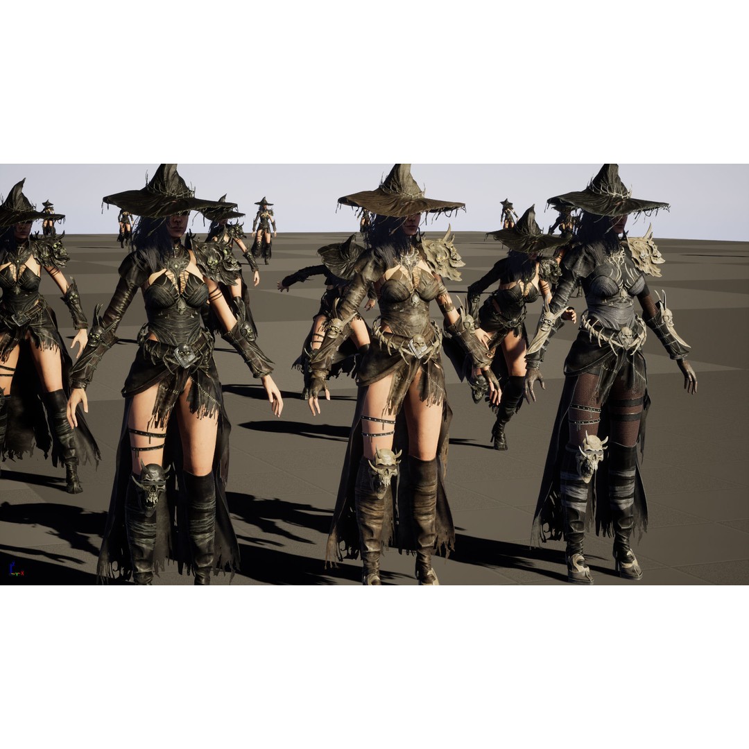 Witch 3D Model – Low Poly Character with Animations, FBX - View 35