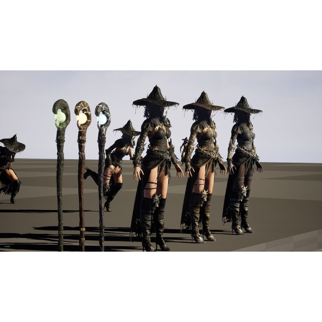 Witch 3D Model – Low Poly Character with Animations, FBX - View 36