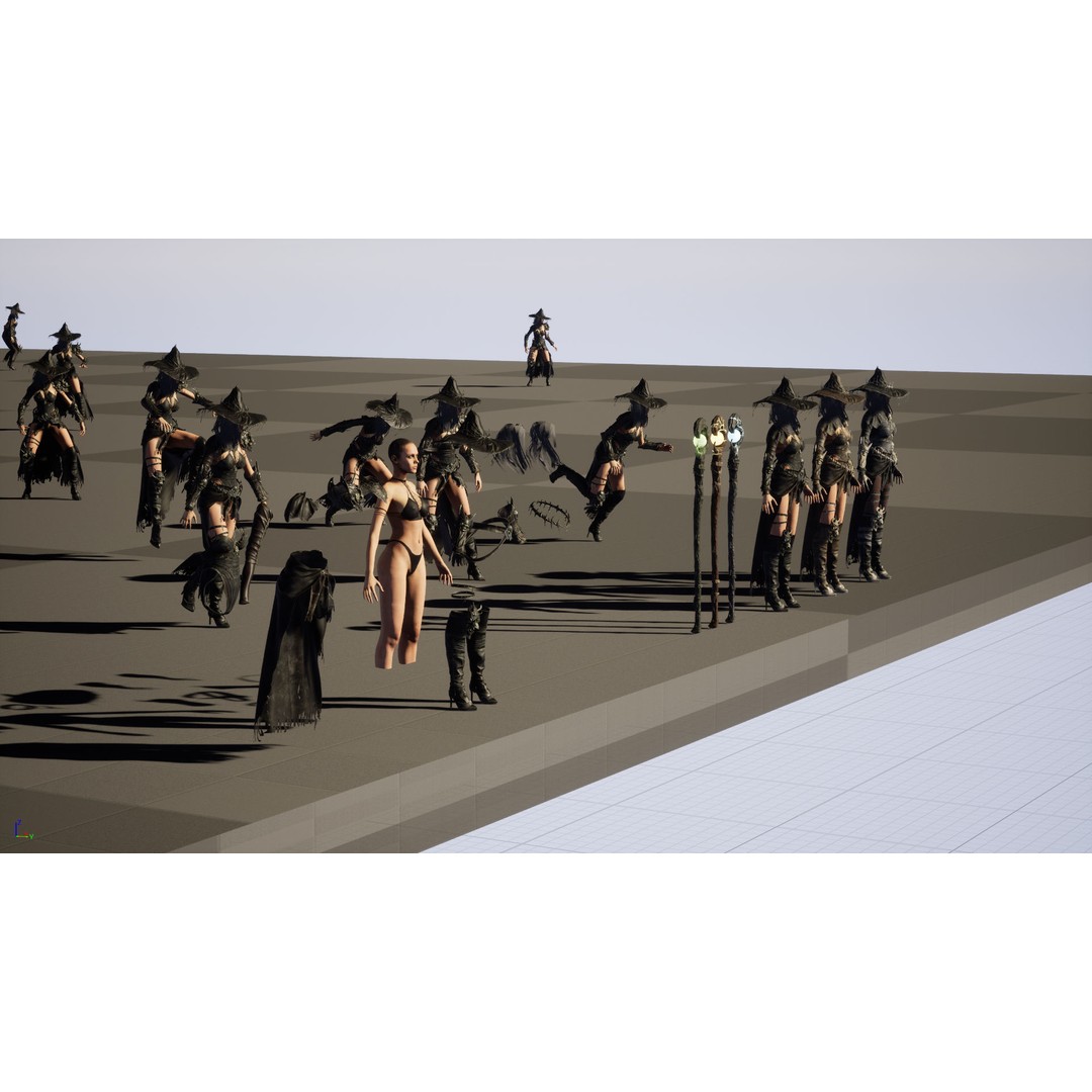 Witch 3D Model – Low Poly Character with Animations, FBX - View 37