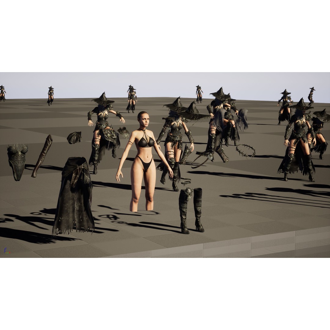 Witch 3D Model – Low Poly Character with Animations, FBX - View 38