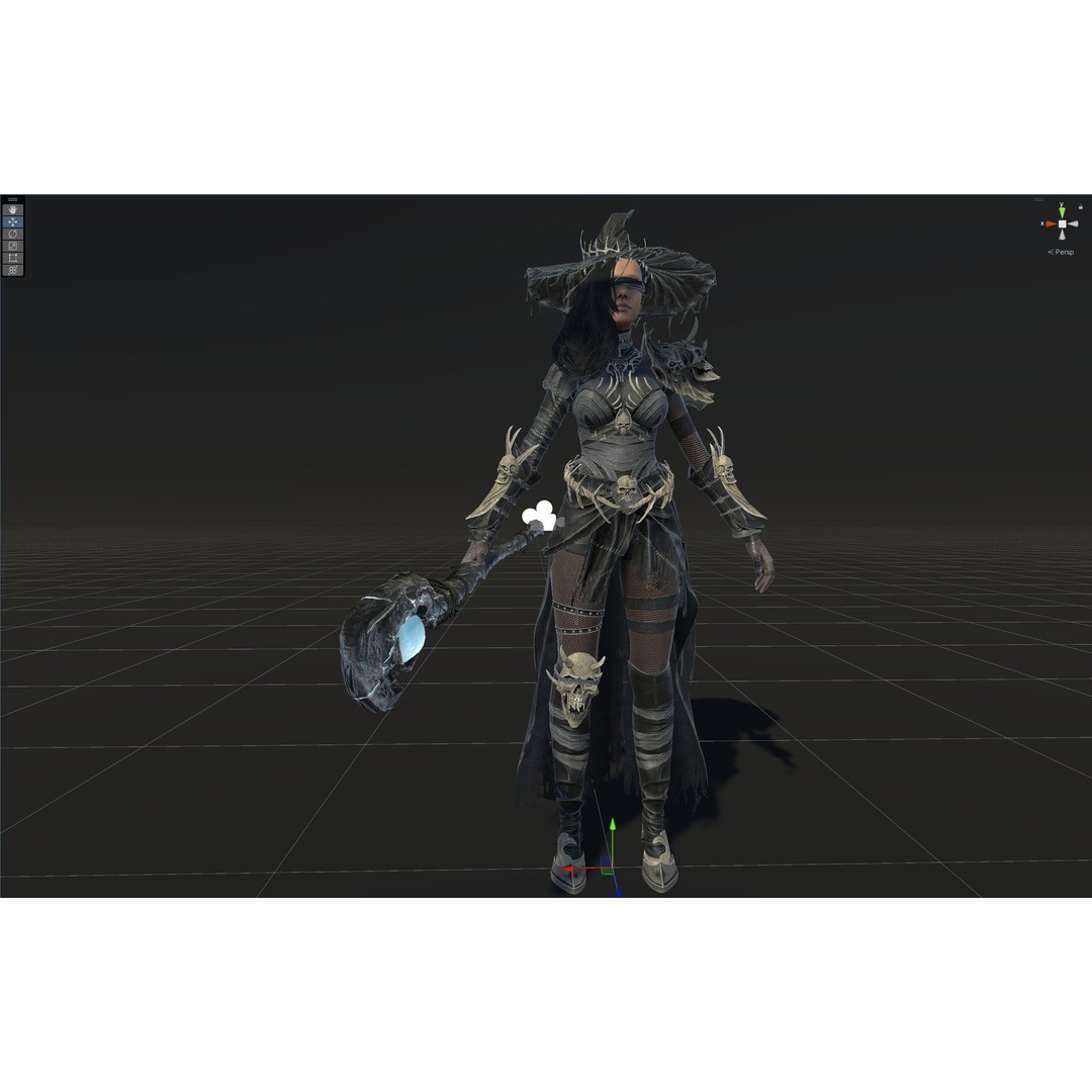 Witch 3D Model – Low Poly Character with Animations, FBX - View 39