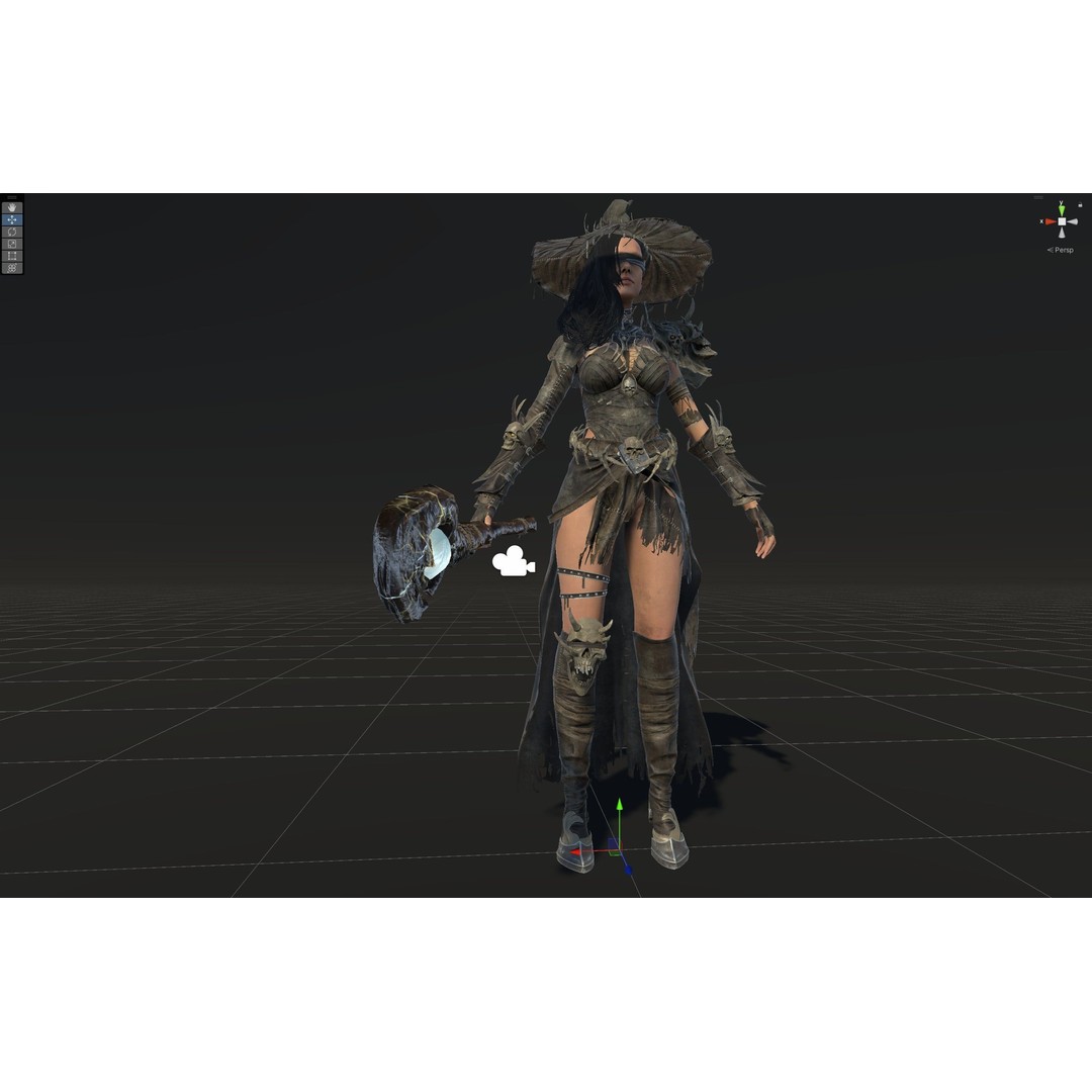 Witch 3D Model – Low Poly Character with Animations, FBX - View 40