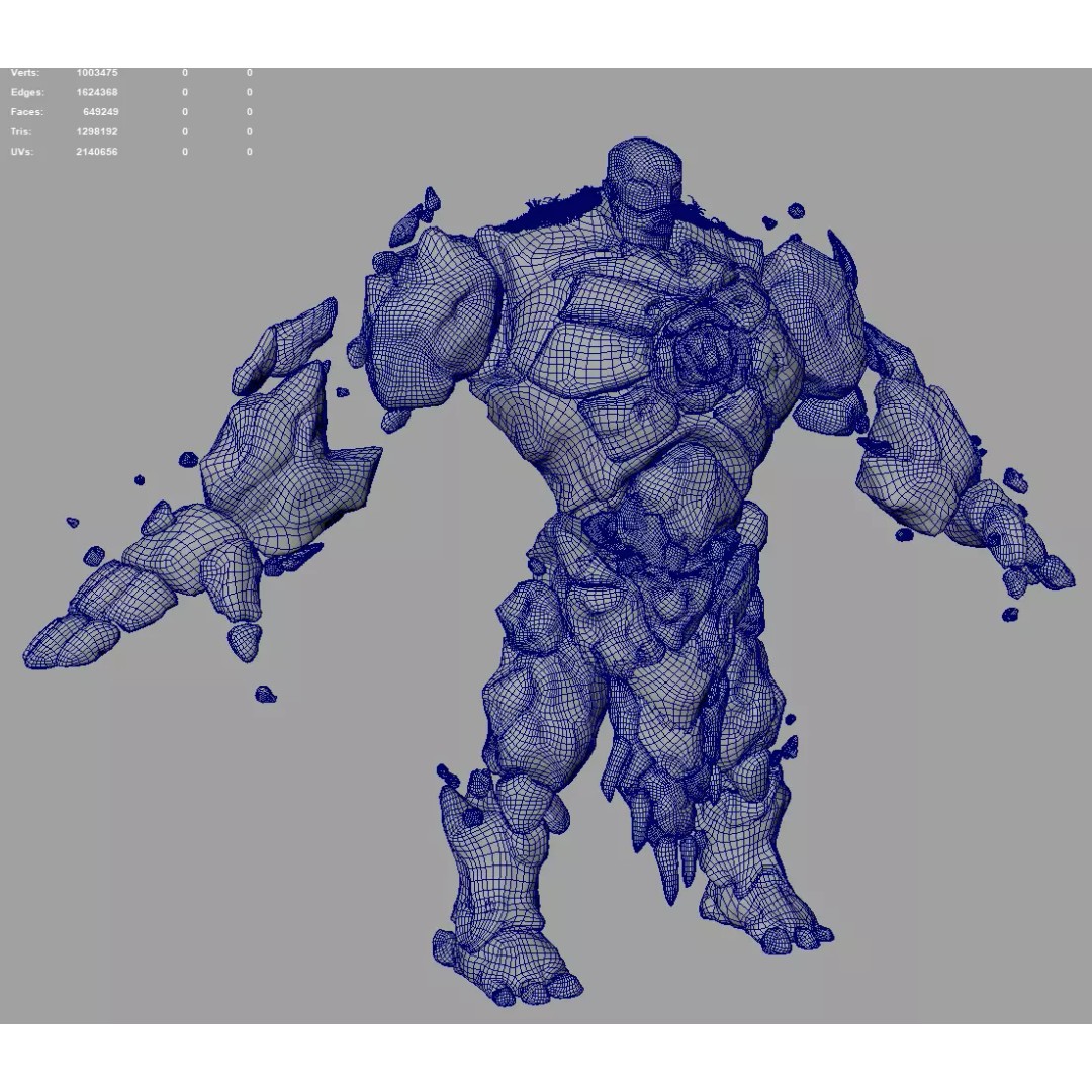 Stone Monster 3D Model – Rigged Fantasy Character with Textures