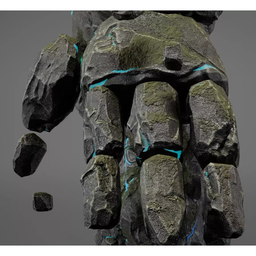 Stone Monster 3D Model – Rigged Fantasy Character with Textures - View 10