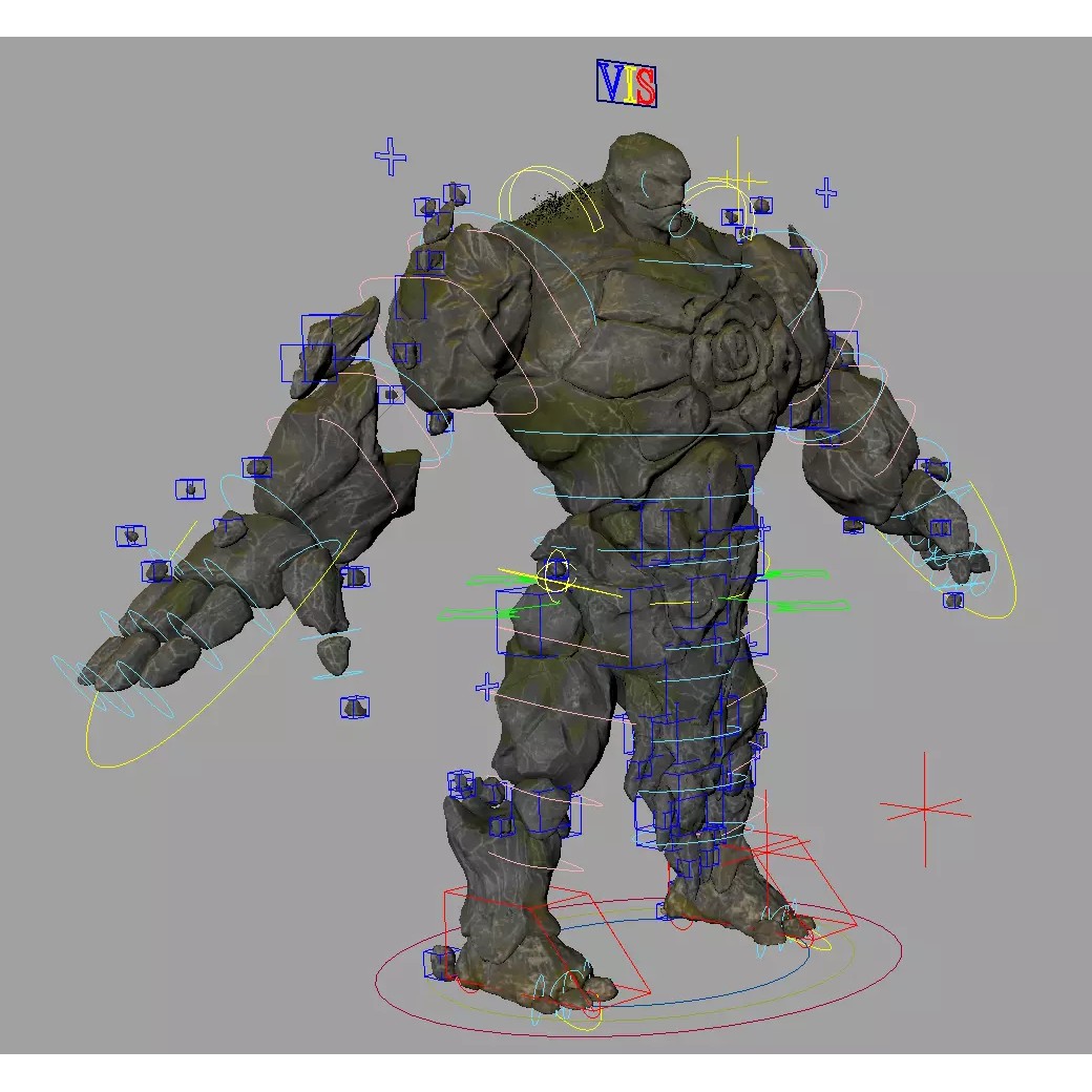 Stone Monster 3D Model – Rigged Fantasy Character with Textures - View 12