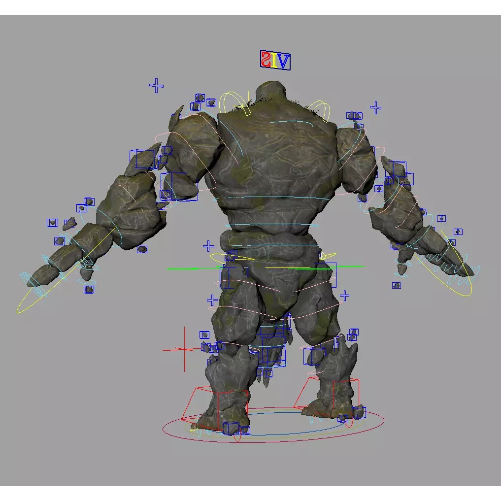 Stone Monster 3D Model – Rigged Fantasy Character with Textures - View 13