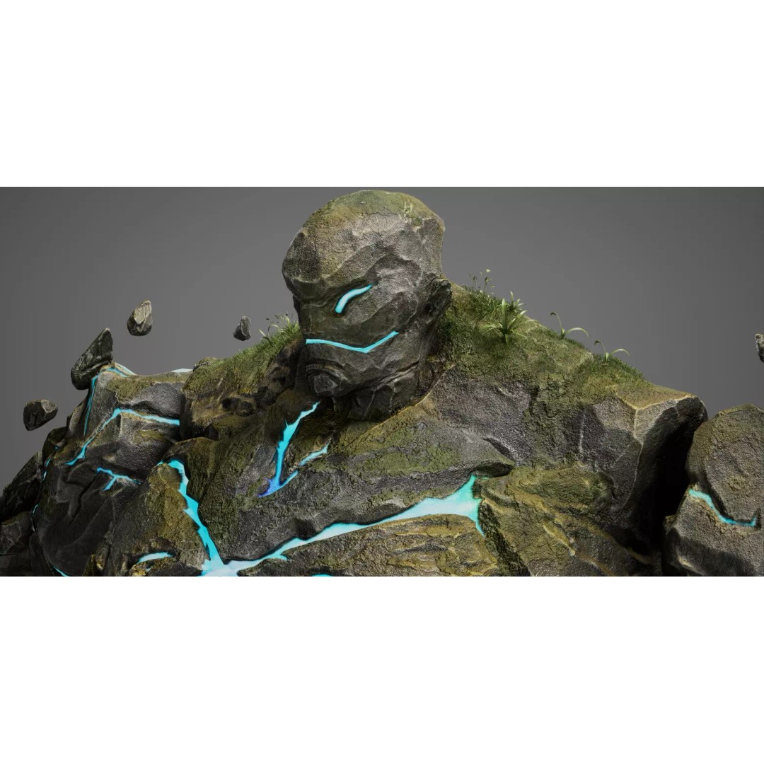 Stone Monster 3D Model – Rigged Fantasy Character with Textures - View 3