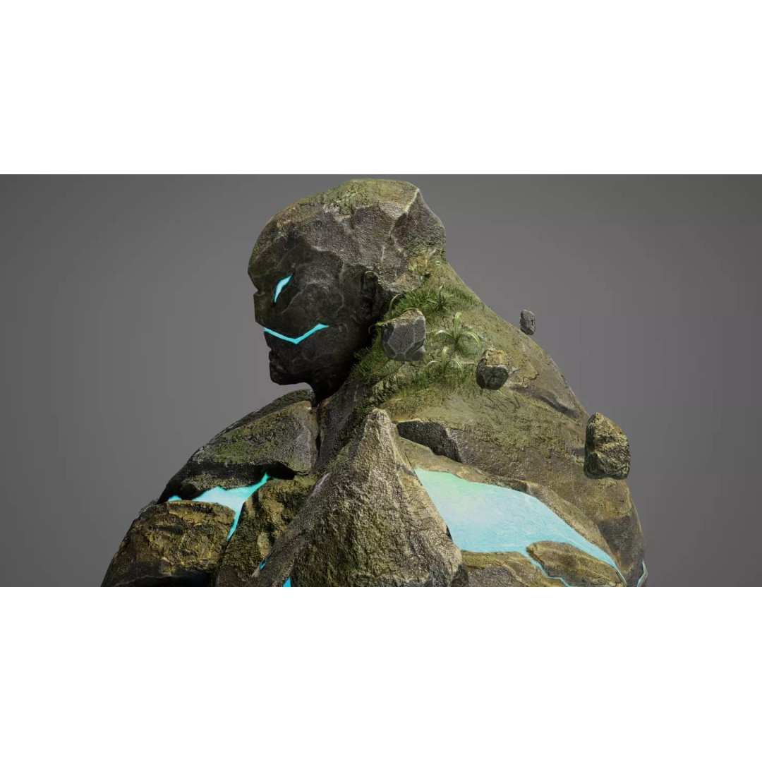 Stone Monster 3D Model – Rigged Fantasy Character with Textures - View 4