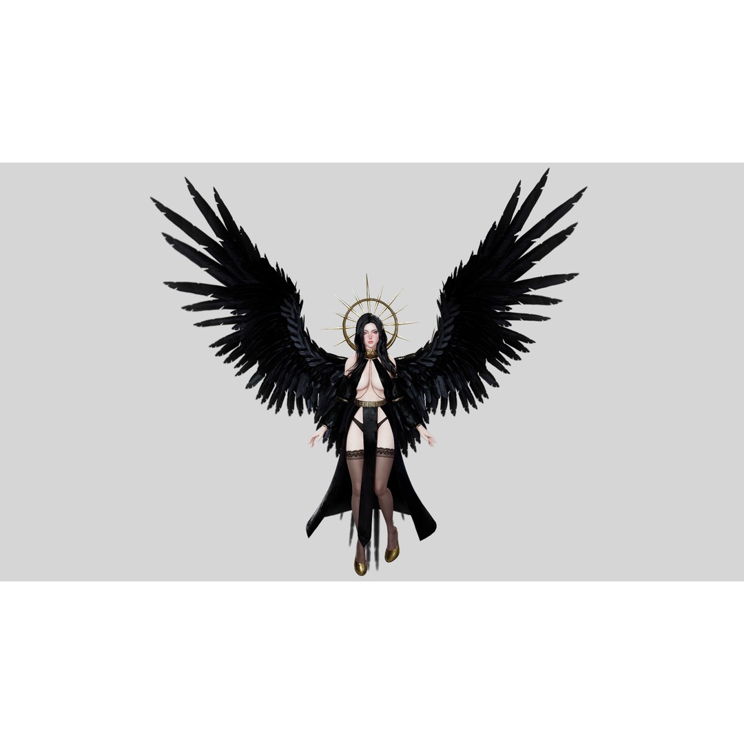 Angelica 3D Model – Game Ready Low-Poly Character with Animations - View 13